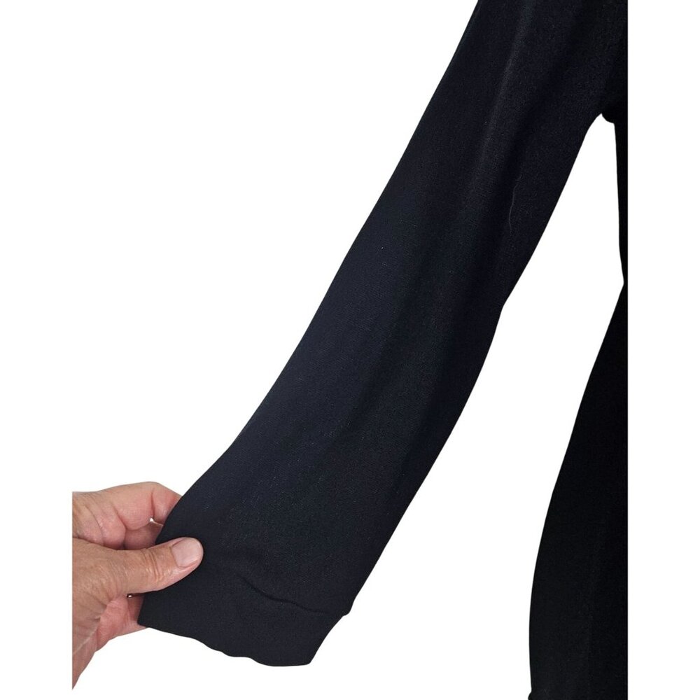 Zara Womens Sweater Black Deep V-Neck Tunic Size Medium Elegant Casual Everyday - Picture 5 of 8